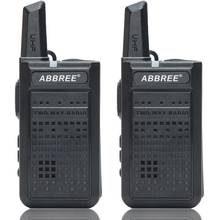 2 pces abbree AR-A2 mini prático walkie talkie mini vox usb carga uhf rádio em dois sentidos comunicador transceptor woki toki vox bf-888s 2024 - compre barato