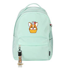 Cor dos doces mulheres bagpack kawaii bolo doge husky corgi bonito mochila náilon sacos de escola para meninas adolescentes mochila feminina 2024 - compre barato