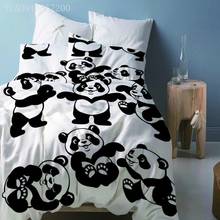 3D Animal Panda Bedding Set Luxury Duvet Cover Cartoon Comforter Bed Cover Set Children Bedroom Decoration King Queen Bed Linen 2024 - buy cheap