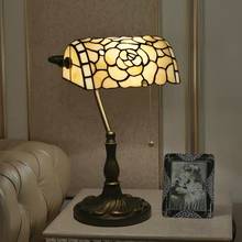 WOERFU новая настольная лампа Тиффани цветочный абажур Ретро светильник для спальни гостиной гостиницы прикроватная настольная лампа 2024 - купить недорого