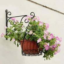 Wrought Iron Wall-mounted Hook Balcony Plant Flower Pots Decorative Shelf Hanging Basket Support Garden Art Crafts 2024 - buy cheap