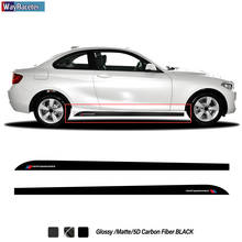 Adesivo faixa lateral para porta de carro, 2 peças, decalque de performance m para bmw 2 series f22 coupe f23 automobili m235i m240i acessórios 2024 - compre barato