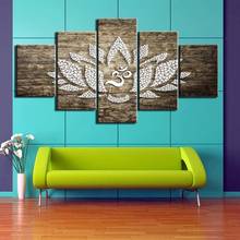 Canvas Wall Art Prints Lotus Abstract 5 Pcs Poster Home Decoration Painting Zen Yoga Modern For Bedroom Modular Pictures Frame 2024 - buy cheap