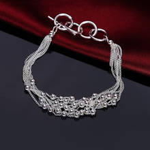 Hot Sale Silver Color Six Line Bead Chain Bracelet Fashion Party Jewelry Best Gift for Women Length 20CM Drop shipping 2024 - buy cheap