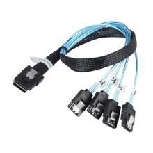 0,5 м/1 м Мини SFF-8087 до 4 SATA USB-кабель с вилкой Mini SFF8087 36P 4 SATA 7P кабель 12Gbps жесткий диск для передачи данных 2024 - купить недорого