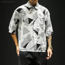 VERSMA Korean Fashion Vintage Clothing Retro Oversized Shirt Men Women Blouse Short Sleeve Hawaiian Shirt Men 5XL Dropshipping 2024 - buy cheap