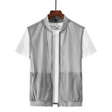 Mens Waistcoats Men's Summer Sleeveless Ultra-thin Waistcoat Vest Men Breathable Vests Outerwear Coat Casual Hollow Vests Male 2024 - buy cheap