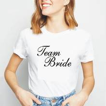 Team Bride Ulzzang Tee Shirt Femme 2021 Summer O-neck Loose Women Tshirt Black White Cotton T-shirt Women Top 2024 - buy cheap