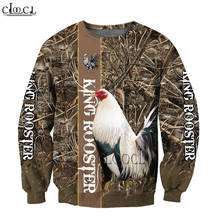 HX Beautiful King Rooster 3D Print Unisex Harajuku Hoodie Men Sweatshirt Zip Pullover Casual Jacket Tracksuit Drop Shipping 2024 - buy cheap