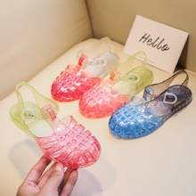 2021 Summer Baby Girls Sandals Sequin PVC Jelly Shoes Mini Melissa Sandals Children Shell Fashion Baby Princess Beach Kids Shoes 2024 - buy cheap