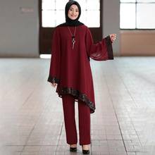 Batas de servicio de adoración musulmana, trajes elegantes de dos piezas con lentejuelas, Túnica Abaya brillante, Jubah, dubai, Ramadán, conjuntos F1802 2024 - compra barato