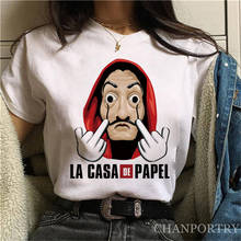 Camiseta De La Casa De Papel para mujer, camiseta informal con máscara De Dalí, camisetas para mujer 2020 2024 - compra barato