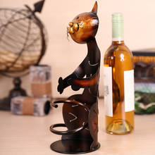 Estante para vino de gato/León/leopardo, escultura práctica de Metal, soporte para vino, decoración Interior del hogar, artesanías, regalo de Navidad 2024 - compra barato