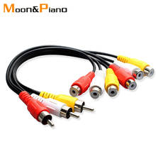 3RCA Jack to 6RCA Splitter Audio Video Wire Cables 3rca to 6rca Cable Male To Female Cord High Quality AV Cord TV DVD Adapter 2024 - buy cheap