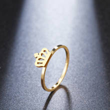 DOTIFI для женщин модные кольца Корона сварочные ювелирные изделия Нержавеющая сталь Золото и серебро обручальные вечерние подарки E109 2024 - купить недорого