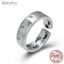 Pure 100% 925 sterling silver Creative Ruler Ankle Couple Adjustable Ring Women Men Opening Ladies Ring  2019 Fashion Jewelry 2024 - buy cheap
