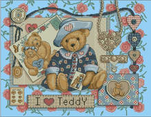 100% egypt COTTONFree delivery popular  counted cross stitch kit I love teddy bear DIM C1209, kids room cross stitch 2024 - buy cheap