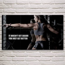 Carteles de tela de fitness para chica y mujer, imagen de culturismo motivacional, decoración para el hogar y sala de estar, KM420 2024 - compra barato