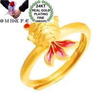 OMHXFC-anillo ajustable de oro de 24KT para mujer, carpa dorada, regalo de cumpleaños y boda, moda europea RI243, venta al por mayor 2024 - compra barato