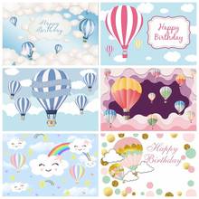 Laeacco Hot Air Balloons Baby Birthday Party Photography Background Cloud Poster Portrait Customized Photo Backdrop Photo Studio 2024 - buy cheap