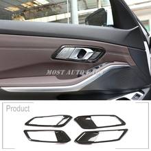 ABS Plastic Carbon Fiber Look Interior Door Handle Trim Cover For BMW 3 Series G20 G21 G28 2019-2021 4pcs LHD Car Decoration 2024 - buy cheap