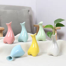 Nordic Smooth Ceramic Mini Flower Pot Cute Candy Color Vase Wedding Home Office Decor Ornaments Desktop Hydroponic Container 2024 - buy cheap