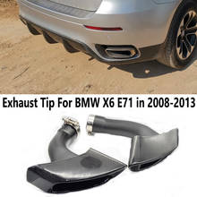 Car Exhaust Tip For BMW X6 E71 2008-2013 Carbon Fiber Car Exhaust Pipe Muffler Tip Square Tailpipe 2024 - купить недорого