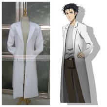 Steins Gate Okabe Rintarou Cosplay Costume Coat Long Jacket White Coat 2024 - buy cheap