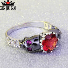 Red CZ Crown Fashion Cubic Zirconia Punk Style Skull Wedding Jewelry Christmas Party Anniversary Gift Ladies Ring 2024 - buy cheap