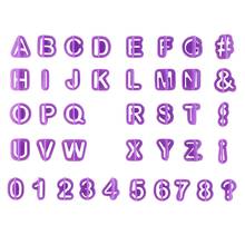 Molde Digital con números y letras del alfabeto para hornear galletas, Fondant, galletas, cortadores y sellos, 40 unids/set por Set 2024 - compra barato