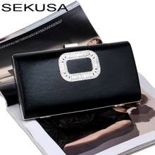 SEKUSA fashion rhinestones women evening bags with chain shoulder handbags phone case day clutches bags 2024 - buy cheap