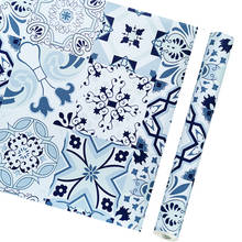 Синяя Водонепроницаемая контактная бумага с рисунком, самоклеящаяся для кухни, ванной, съемная счетная бумага, декоративная настенная бумага 2024 - купить недорого