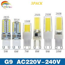 3PCS G9 LED Lamp 6W 7W 9W 10W Corn Bulb AC 220V SMD 2835 3014 48 64Leds Lampada G4 LED light 360 Degrees Replace Halogen Lamp 2022 - buy cheap