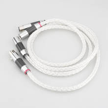 Audiocrast-Cable de Audio HIFI Chapado en plata, 8AG OCC, con enchufe macho y hembra de fibra de carbono negro, Cable equilibrado de interconexión, Audiophil 2024 - compra barato