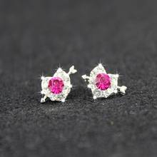 1 par de pendientes con diamantes de imitación brillantes para mujer, aretes con forma de corazón, estrella de amor, regalo de joyería 2024 - compra barato