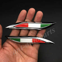 Pair Metal Italy Italian Flag Car Fender Emblem Badge Decals Sticker Fairing 2024 - buy cheap