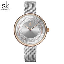 Women Watch SK Luxury Brand Simple Women Watches Fashion Silver Bracelet Ladies Watch Stainless Steel Clock Relogio Feminino 2024 - buy cheap