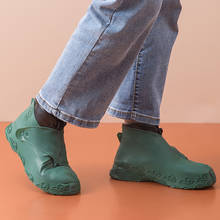 Funda de silicona para zapatos para mujer, Botas de lluvia reutilizables, impermeables, antideslizantes, para exteriores, bolsillo portátil grueso 2024 - compra barato