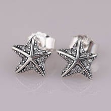 Pendientes con broche de estrella de mar Tropical para mujer, joyería auténtica, S925 2024 - compra barato