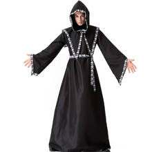Anime vampiro vestido com capuz trajes de halloween para homens preto bruxa cosplay carnaval festa voodoo traje 2024 - compre barato
