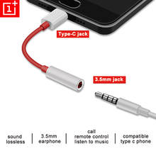 Oneplus cabo de áudio usb tipo c, adaptador de fone de ouvido 3.5mm aux, usb-c, conversor de música para one plus 1 + 8 8t 7 7t pro 6 6t 5 5t 3t 2024 - compre barato