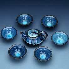Juego de té chino de Kung Fu Jingdezhen, tazas de té de cerámica, 1 tetera + 6 tazas, 7 unids/set por juego, buen regalo 2024 - compra barato