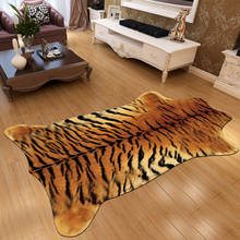 Alfombra de imitación de piel de Animal para el hogar, tapete con estampado de terciopelo de cristal de vaca/cebra/Tigre, para sala de estar y dormitorio 2024 - compra barato