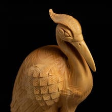 18cm Chinese Crane Sculpture Boxwood Carved Office Crafts Feng Shui Gifts Animal Wood Statue Crane Ornaments Home Decor 2024 - buy cheap