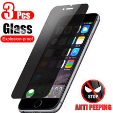 Protector de pantalla de privacidad para iPhone, vidrio templado antiespía para iPhone 11 Pro Max, 12 Pro Max, 6, 6s, 7, 8 Plus, XS, XR, X, 13, 3 unids/lote 2024 - compra barato