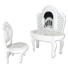 NK-Juego de muebles para muñecas Barbie Kelly, minisilla y espejo de tocador blanco, 1:12, accesorios para casa de muñecas, 1 unidad 2024 - compra barato