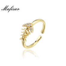 Винтажное Открытое кольцо Mafisar в стиле бохо, роскошное Женское Обручальное кольцо с фианитами и рыбными косточками, обручальные аксессуары, подарок 2024 - купить недорого