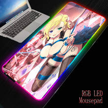 XGZ Big Breasts Sexy Anime RGB Mouse Pad Gamer Big Mouse Mat Computer Mousepad Led Backlight Surface Mause Pad Keyboard Desk Mat 2024 - buy cheap