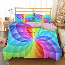 2/3Pcs 3D Rainbow Colorful Rose Flower Printing with Pillowcase Quilt Cover Wedding Coupkes Bedding Set Bedspread Bedclothes 2024 - buy cheap