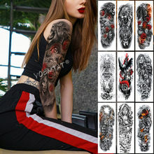 Buy Large Arm Sleeve Tattoo Catrina Red Eye Rose Waterproof Temporary Tattoo Sticker Clock Map Men Full Skull Tatoo Body Art Women In The Online Store Aliexpress Tattoo Store At A Price